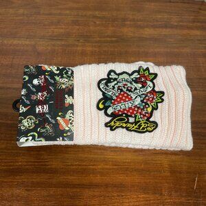 Ed Hardy Headband with Gloves New with Tags One Size Fits All PINK